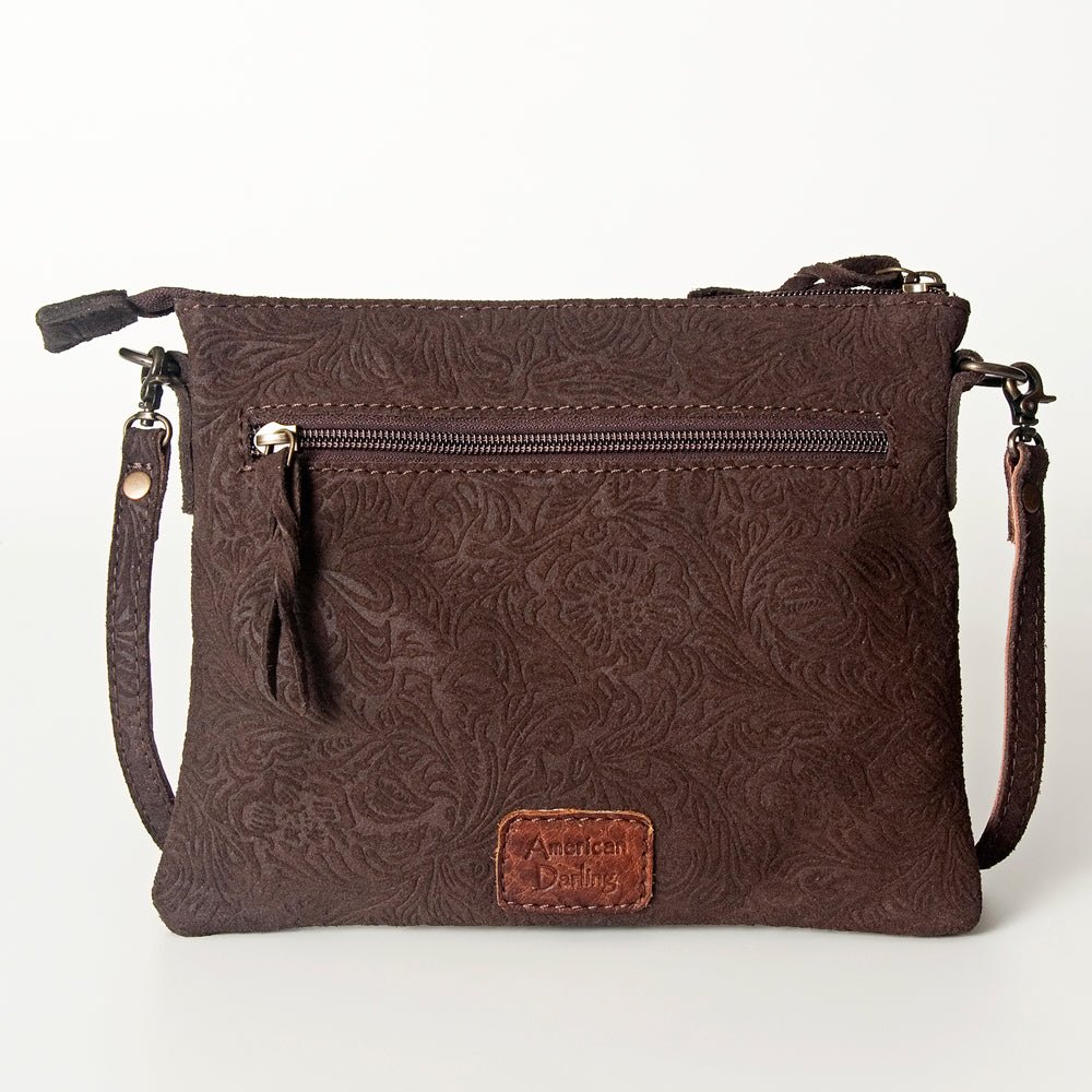 American Darling Western Small Crossbody Bag – Genuine Hair-On Cowhide Leather with Fringes, Adjustable Strap, Handcrafted in Texas