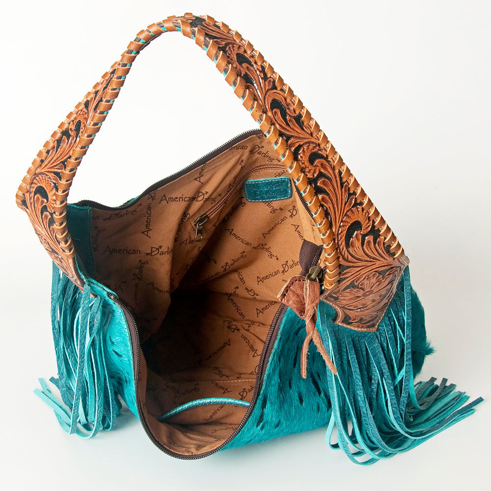 Hobo Hair On Saddle Blanket Genuine Leather Western Bag For Women