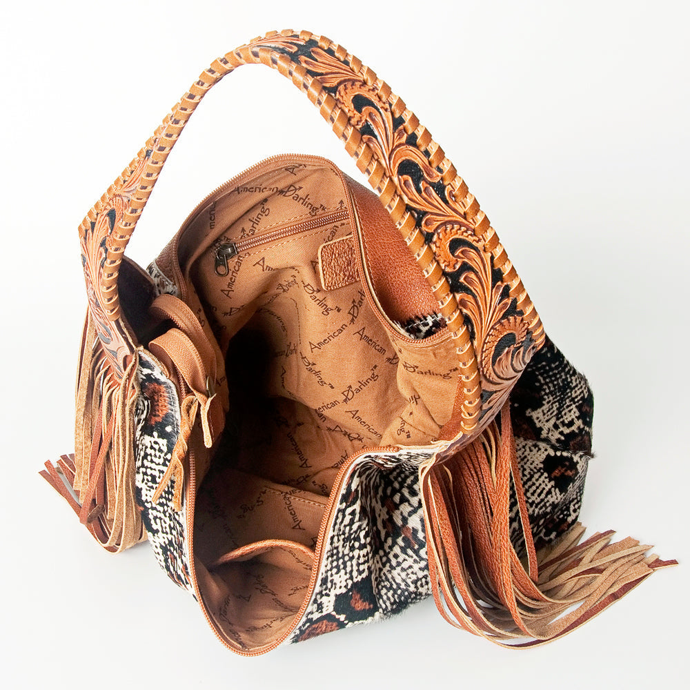 Hobo Hair On Saddle Blanket Genuine Leather Western Bag For Women