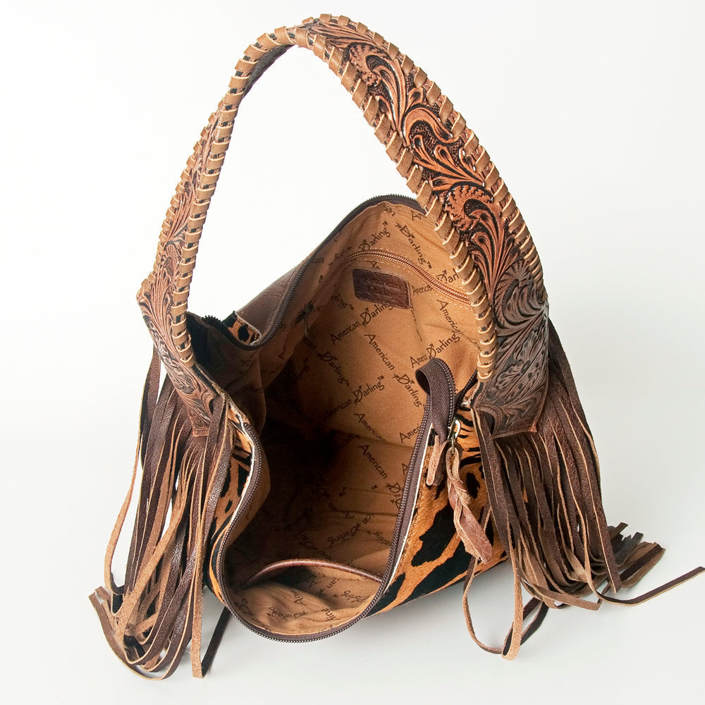 Hobo Hair On Saddle Blanket Genuine Leather Western Bag For Women