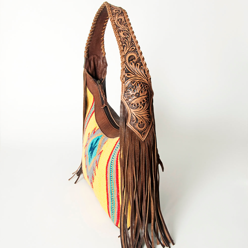 Hobo Hair On Saddle Blanket Genuine Leather Western Bag For Women
