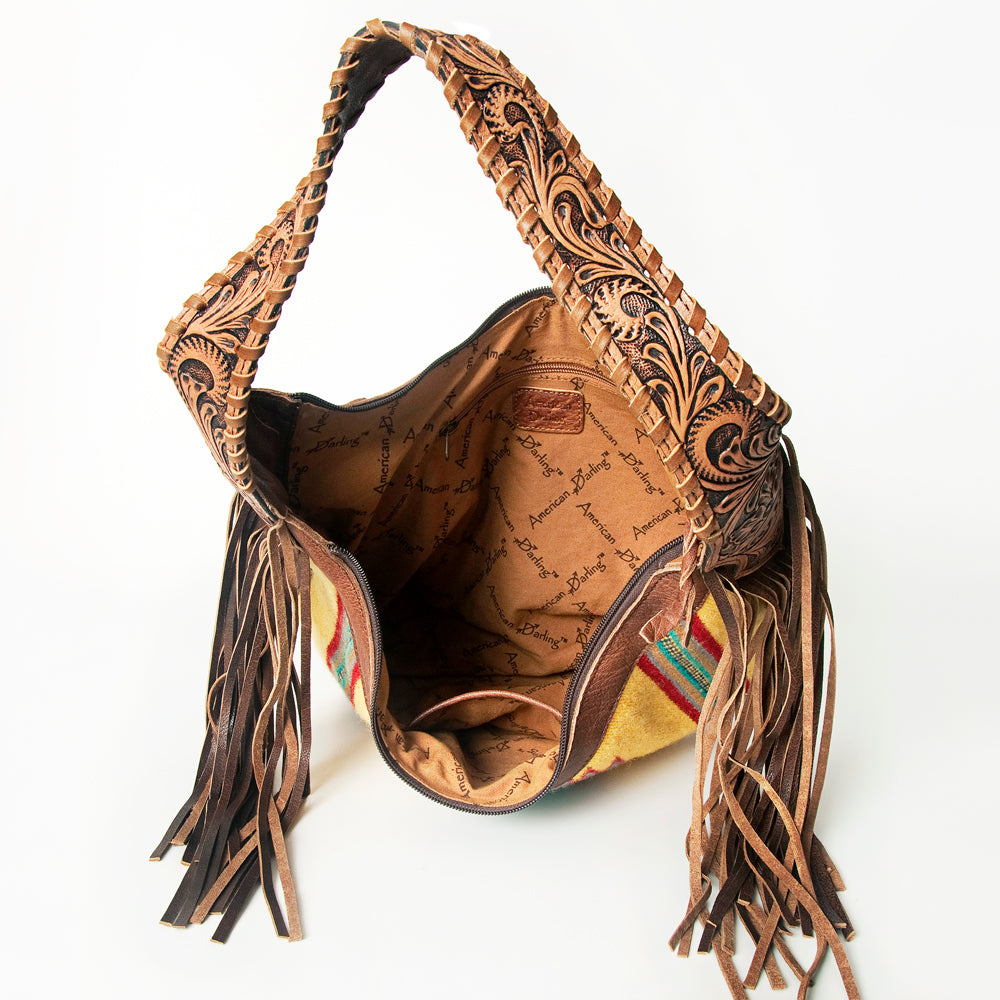 Hobo Hair On Saddle Blanket Genuine Leather Western Bag For Women