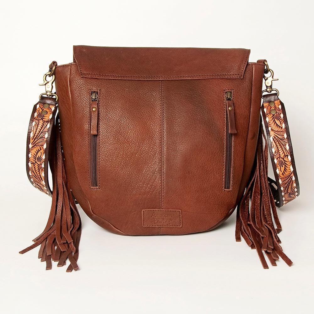 American Darling Hand-Tooled Genuine Leather Crossbody Bag
