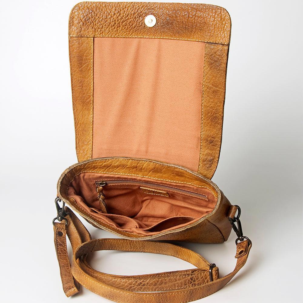 Never Mind Crossbody Vintage Handmade Genuine Cowhide Leather