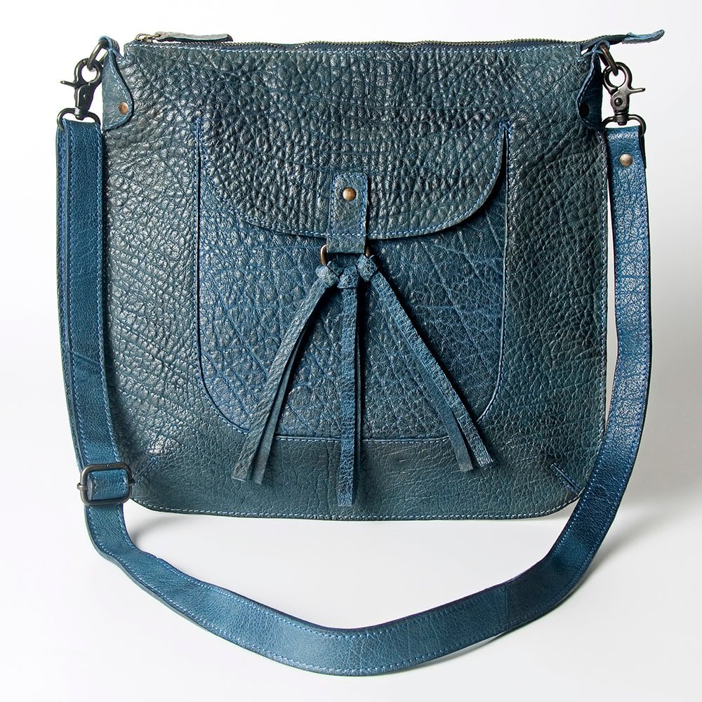 Vintage Handmade Genuine Cowhide Leather Crossbody Bag For Women With Western Flair