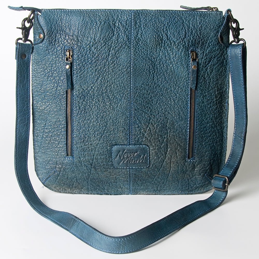 Vintage Handmade Genuine Cowhide Leather Crossbody Bag For Women With Western Flair
