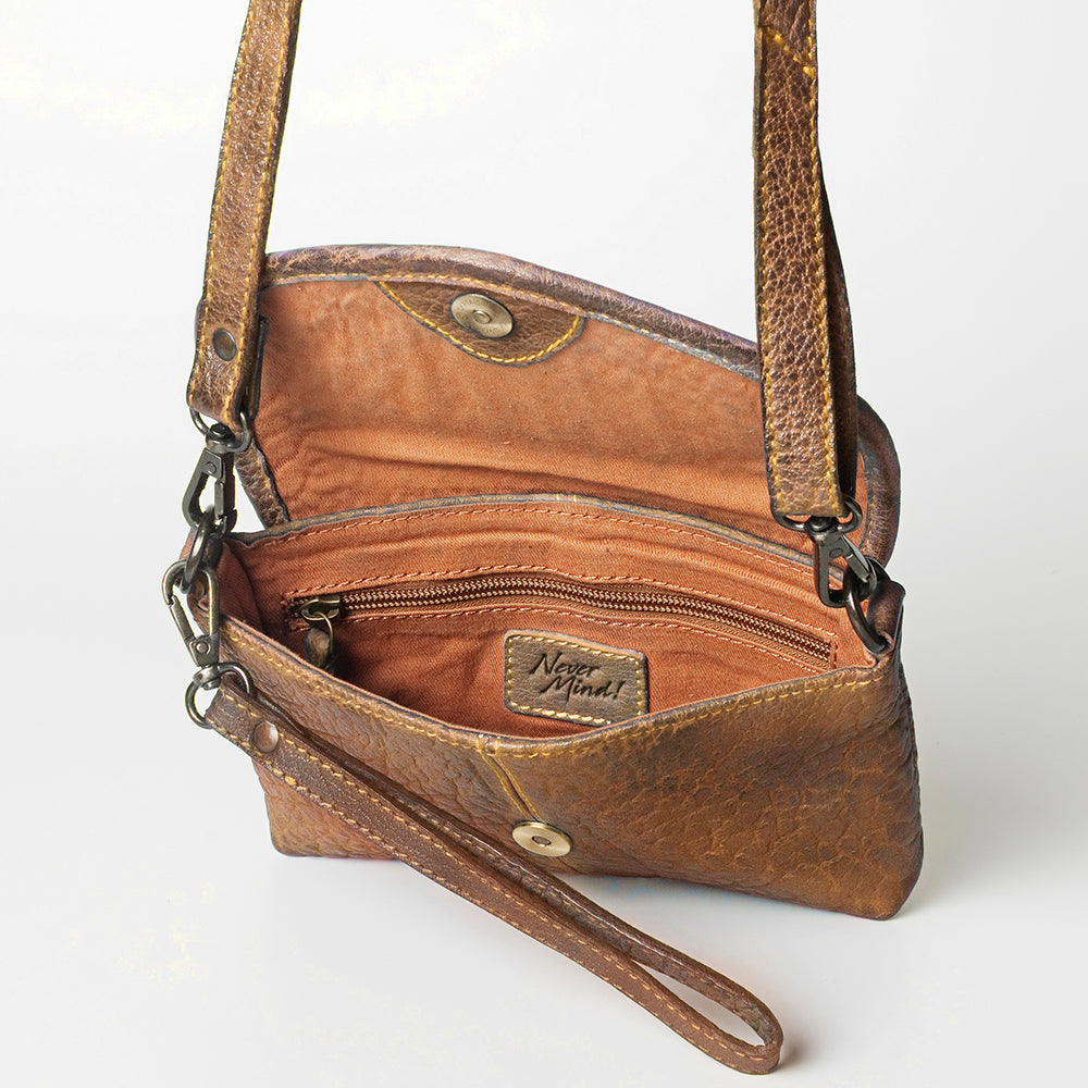 Never Mind Small Crossbody Vintage Handmade Genuine Cowhide Leather
