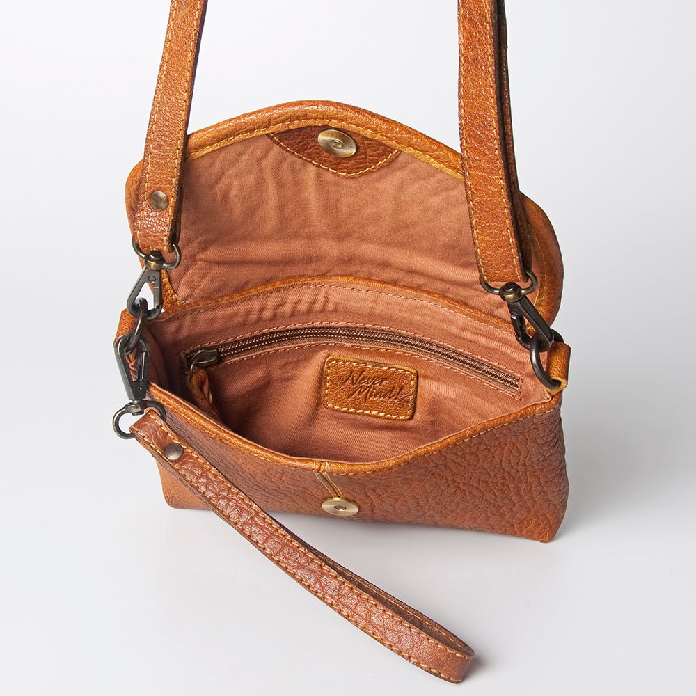 Small Crossbody Bag With Vintage Inspired Genuine Cowhide Leather