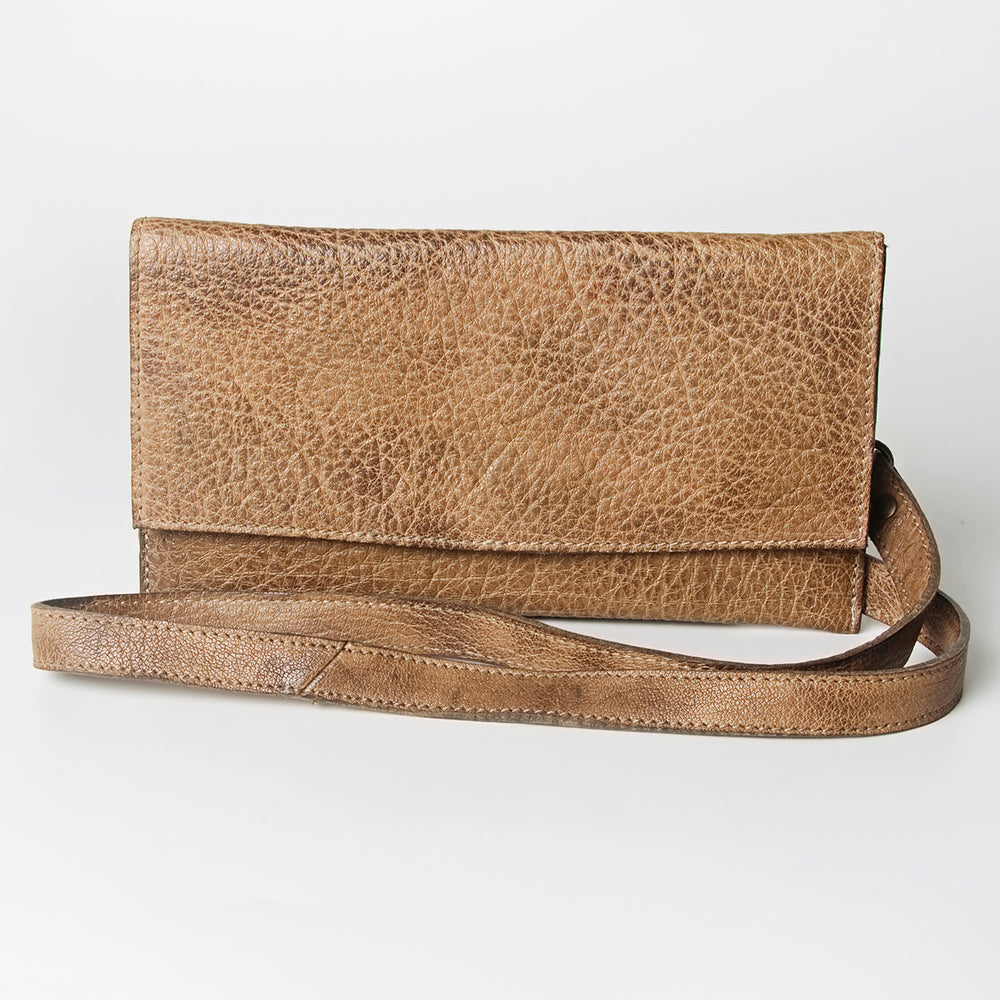 Never Mind Coin Purse Vintage Handmade Genuine Cowhide Leather