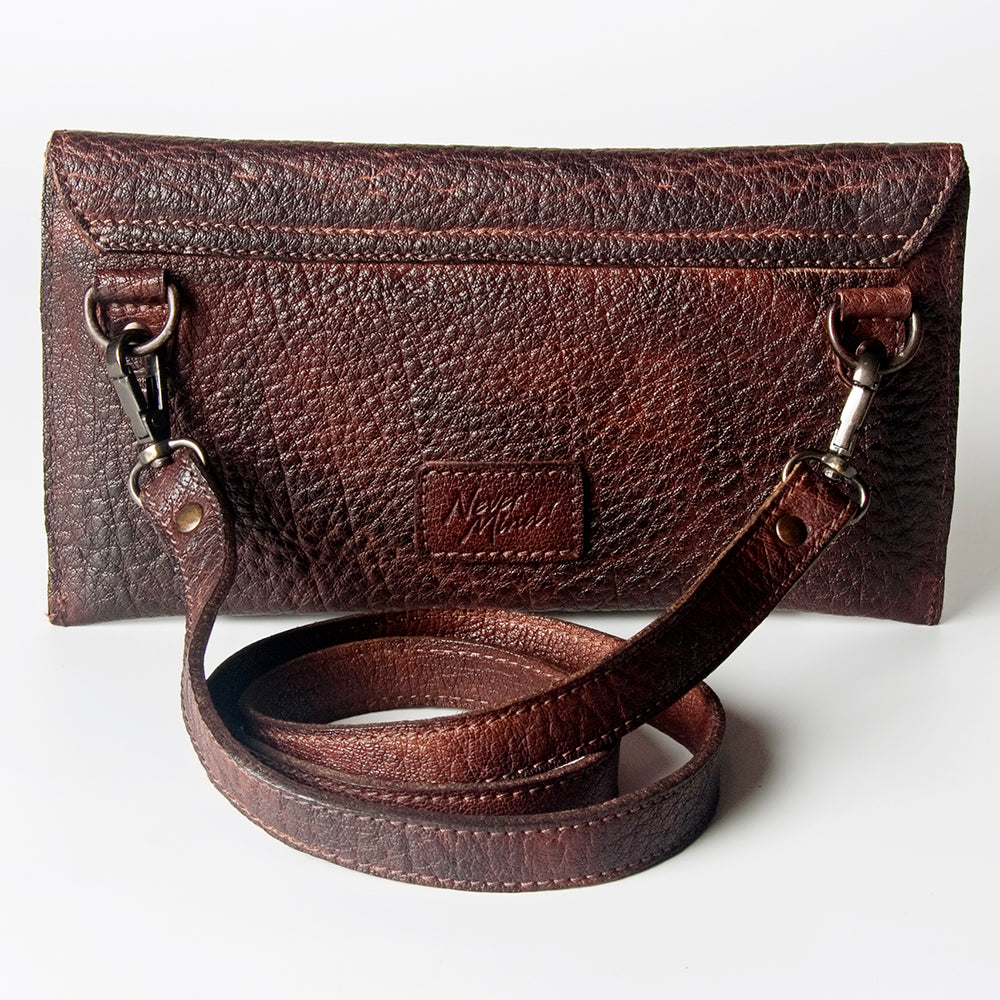 Never Mind Coin Purse Vintage Handmade Genuine Cowhide Leather