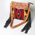American Darling Hand-Tooled Saddle Blanket Leather Crossbody Bag