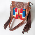 American Darling Hand-Tooled Saddle Blanket Leather Crossbody Bag