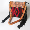 American Darling Hand-Tooled Saddle Blanket Leather Crossbody Bag
