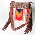 American Darling Hand-Tooled Saddle Blanket Leather Crossbody Bag