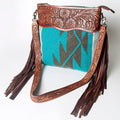 American Darling Hand-Tooled Saddle Blanket Leather Crossbody Bag