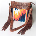 American Darling Hand-Tooled Saddle Blanket Genuine Leather Bag