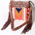 American Darling Hand-Tooled Saddle Blanket Leather Crossbody Bag