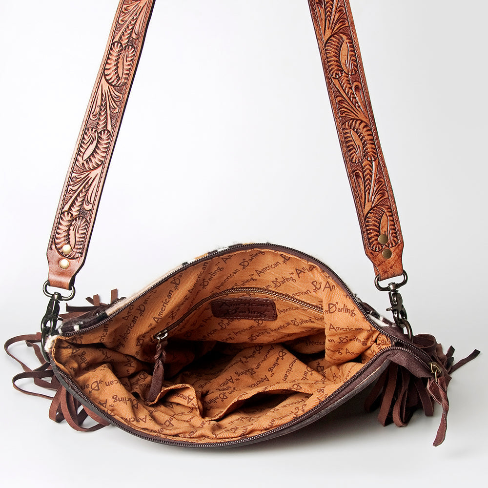American Darling Hand-Tooled Saddle Blanket Leather Crossbody Bag