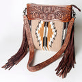 American Darling Hand-Tooled Saddle Blanket Leather Crossbody Bag