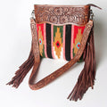 American Darling Hand-Tooled Saddle Blanket Leather Crossbody Bag