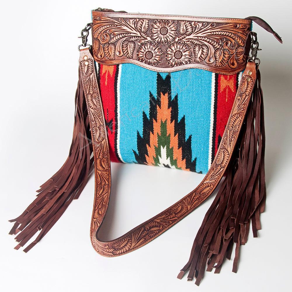 American Darling Woven Saddle Blanket Leather Crossbody Bag