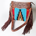 American Darling Woven Saddle Blanket Leather Crossbody Bag