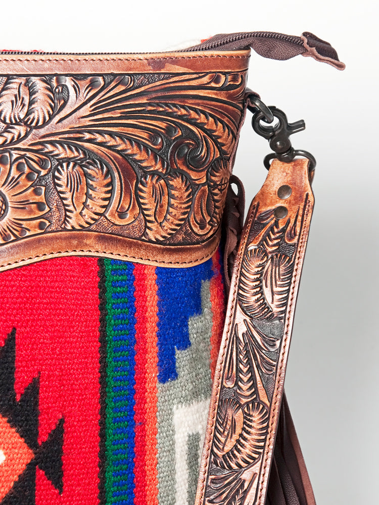 American Darling Signature Crossbody Hand Tooled Saddle Blanket Genuine Leather women bag western handbag purse