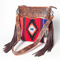 American Darling Hand-Tooled Saddle Blanket Leather Crossbody Bag