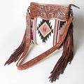 American Darling Hand-Tooled Saddle Blanket Leather Crossbody Bag