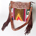 American Darling Hand-Tooled Saddle Blanket Leather Crossbody Bag