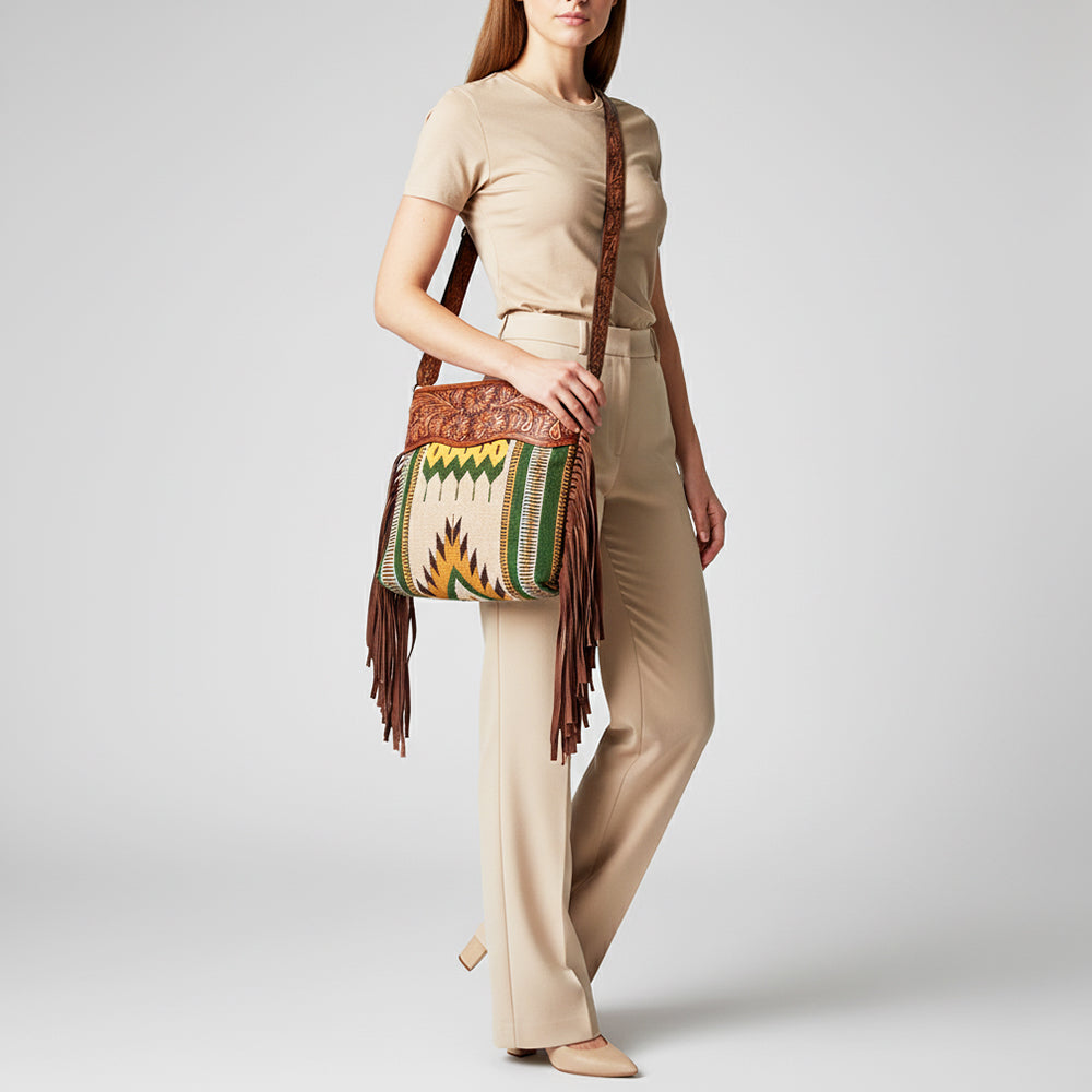American Darling Signature Crossbody Hand Tooled Saddle Blanket Genuine Leather women bag western handbag purse