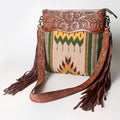 American Darling Hand-Tooled Saddle Blanket Leather Crossbody Bag