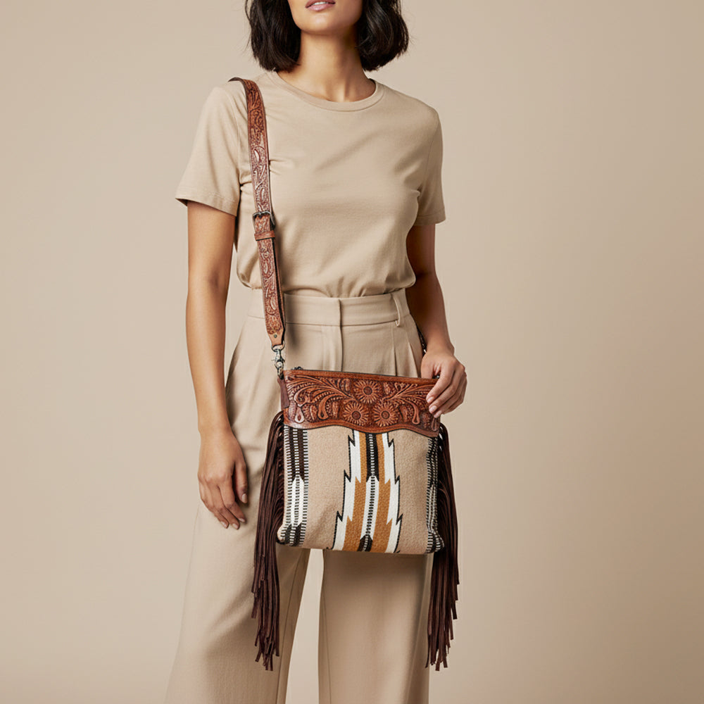 American Darling Signature Crossbody Hand Tooled Saddle Blanket Genuine Leather women bag western handbag purse