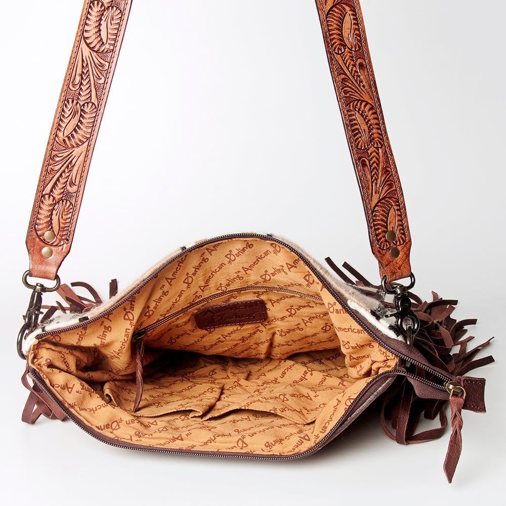 American Darling Hand-Tooled Saddle Blanket Leather Crossbody Bag