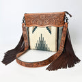 American Darling Hand-Tooled Saddle Blanket Leather Crossbody Bag