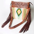American Darling Hand-Tooled Saddle Blanket Leather Crossbody Bag