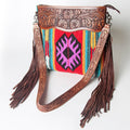 American Darling Hand-Tooled Saddle Blanket Leather Crossbody Bag