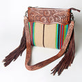 American Darling Hand-Tooled Saddle Blanket Leather Crossbody Bag