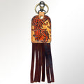 American Darling ADKRM101 Hand Tooled Carved Genuine Leather Keyring