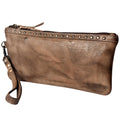 Never Mind Wristlet Vintage Handmade Genuine Cowhide Leather