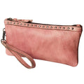 Never Mind Wristlet Vintage Handmade Genuine Cowhide Leather