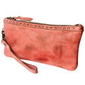 Never Mind Wristlet Vintage Handmade Genuine Cowhide Leather