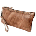 Never Mind Wristlet Vintage Handmade Genuine Cowhide Leather