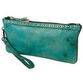 Never Mind Wristlet Vintage Handmade Genuine Cowhide Leather