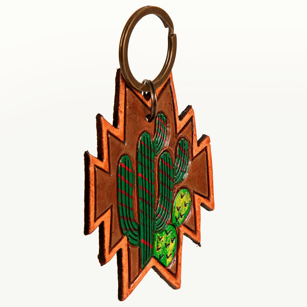 American Darling ADKR186 Hand Tooled Carved Genuine Leather Keyring