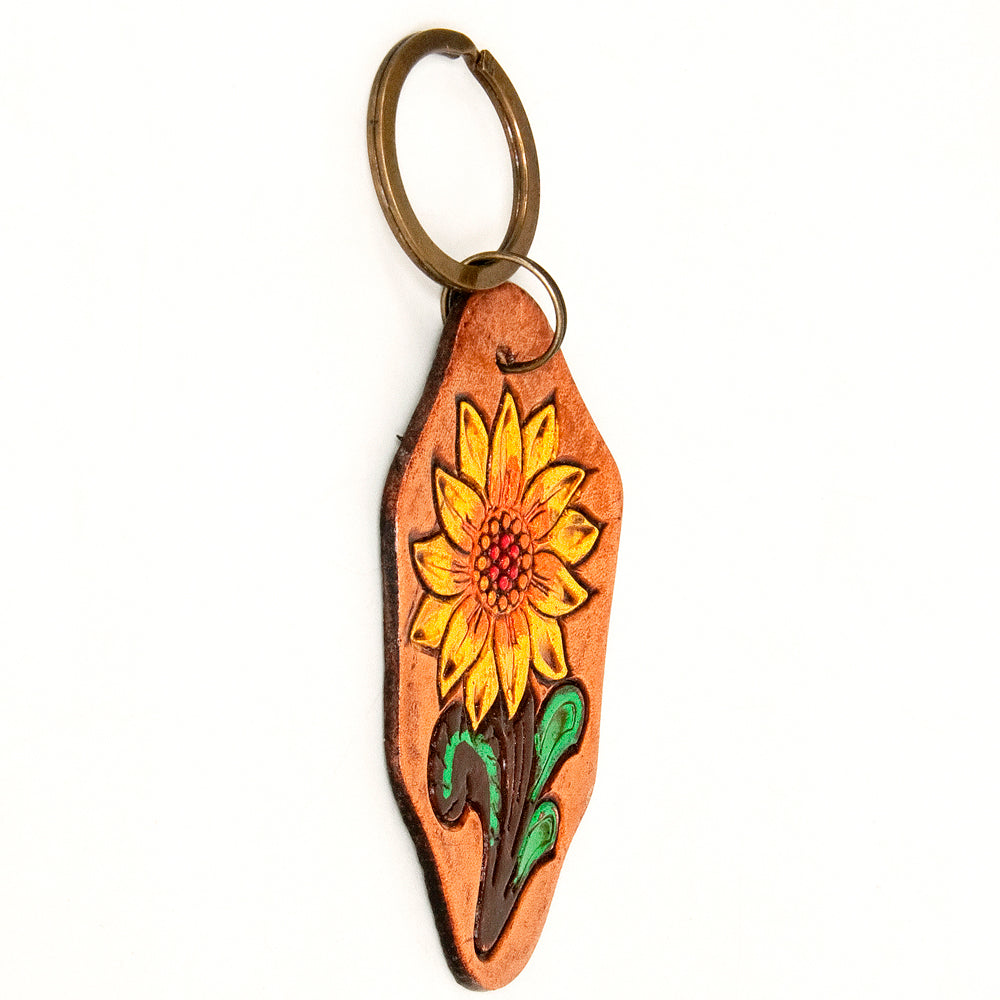 American Darling ADKR201 Hand Tooled Carved Genuine Leather Keyring