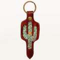 American Darling ADKR202 Hand Tooled Carved Genuine Leather Keyring