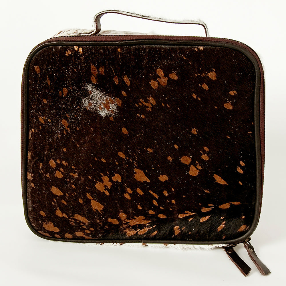 American Darling Hand-Tooled Hair-On Genuine Leather Jewelry Case
