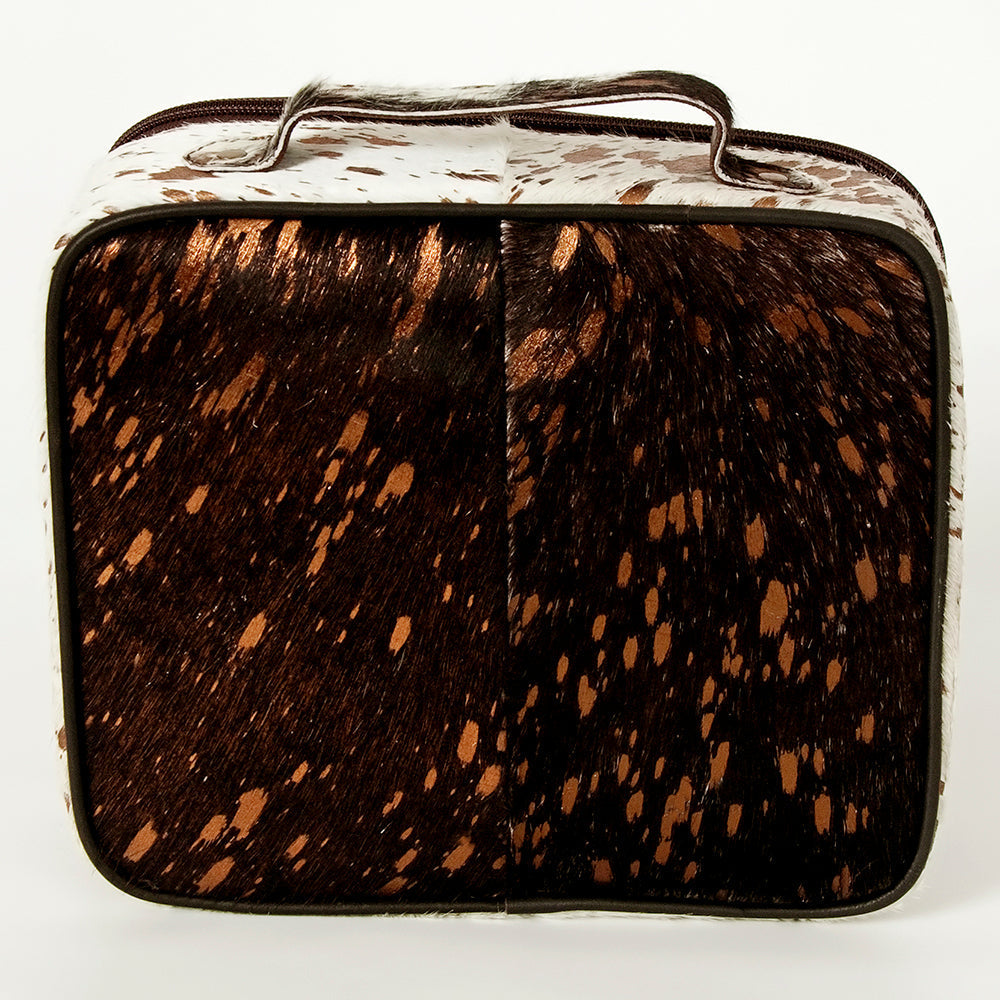 American Darling Hand-Tooled Hair-On Genuine Leather Jewelry Case