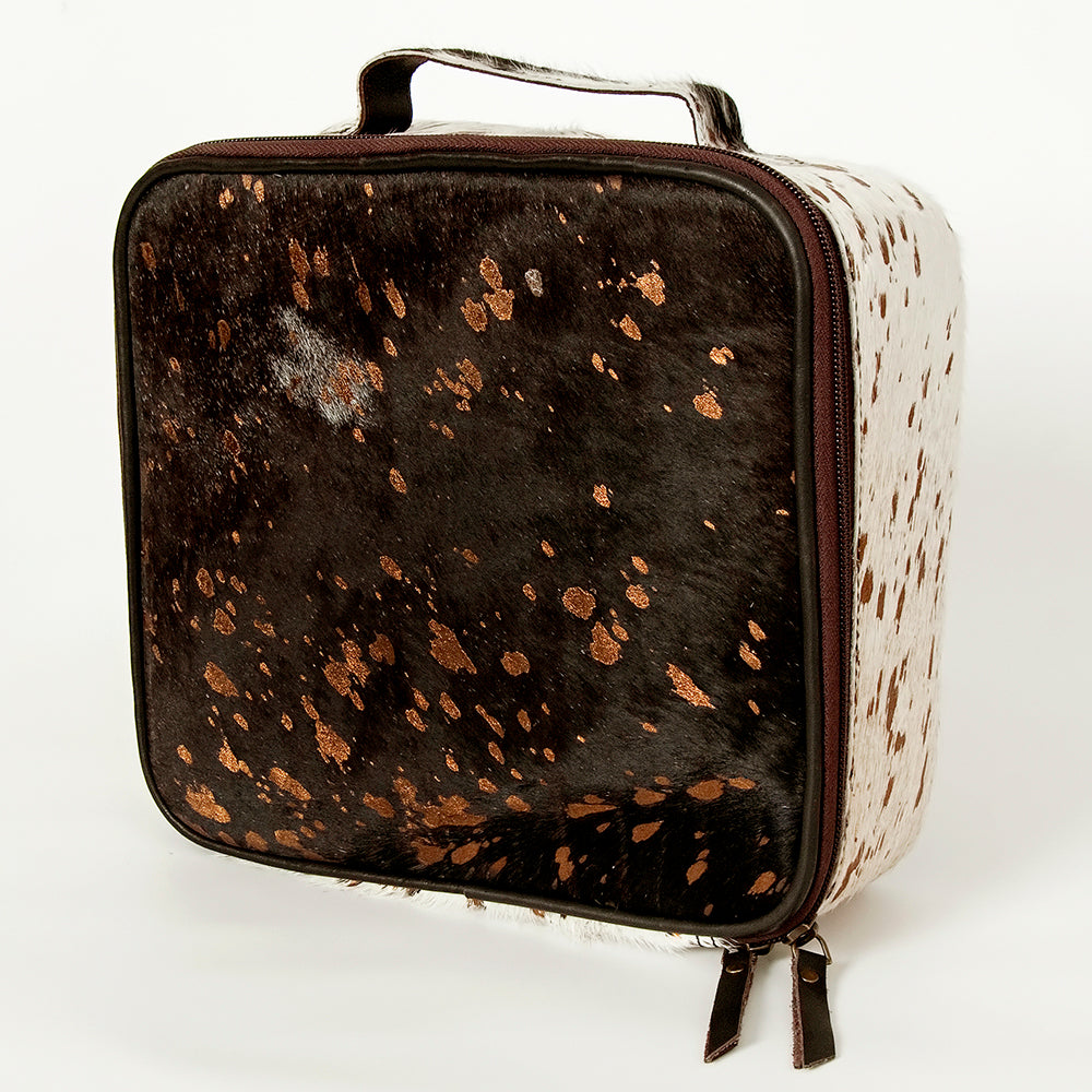 American Darling Hand-Tooled Hair-On Genuine Leather Jewelry Case